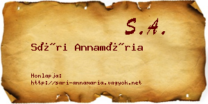 Sári Annamária névjegykártya